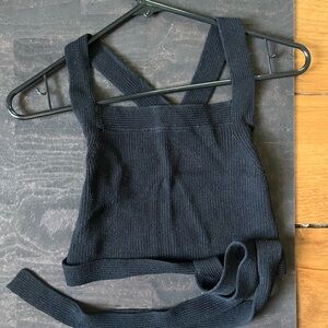 Aritzia Wilfred Cayenne Knit Crop Top with Open Back